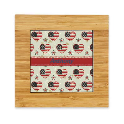 Americana Bamboo Trivet with Ceramic Tile Insert (Personalized)