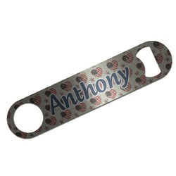 Americana Bar Bottle Opener - Silver w/ Name or Text