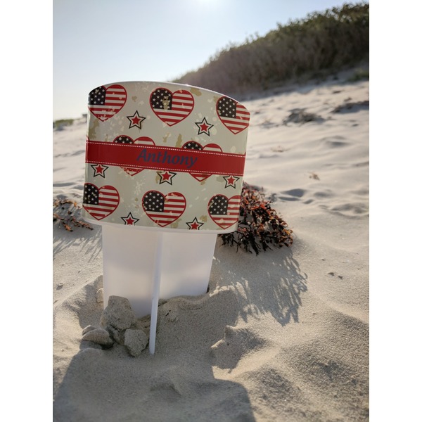 Americana Beach Spiker white on beach with sand