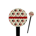 Americana 4" Round Plastic Food Picks - Black - Double Sided (Personalized)