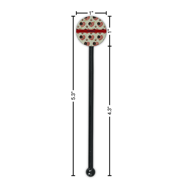 Americana Black Plastic 5.5" Stir Stick - Round - Dimensions