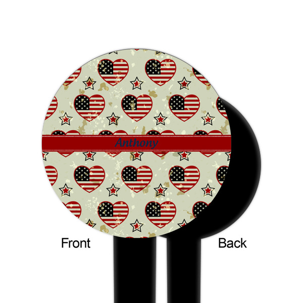 Americana Black Plastic 6" Food Pick - Round - Single Sided - Front & Back