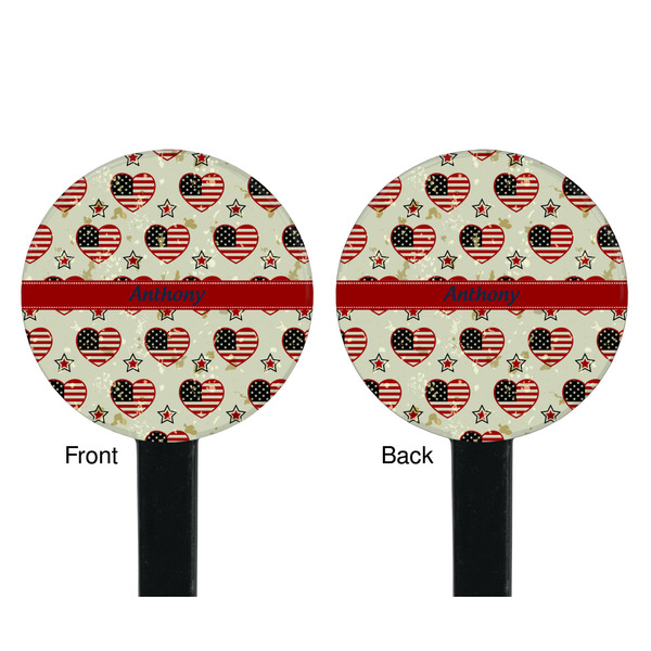 Americana Black Plastic 7" Stir Stick - Double Sided - Round - Front & Back