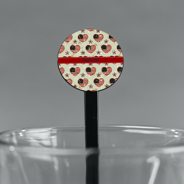 Americana Black Plastic 7" Stir Stick - Round - Main