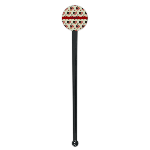 Americana Black Plastic 7" Stir Stick - Round - Single Stick