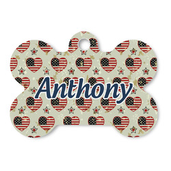 Americana Bone Shaped Dog ID Tag (Personalized)