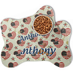 Americana Bone Shaped Dog Food Mat (Personalized)