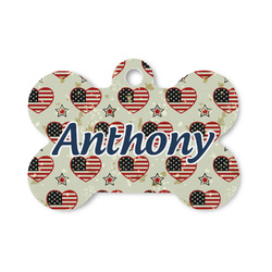 Americana Bone Shaped Dog ID Tag - Small (Personalized)