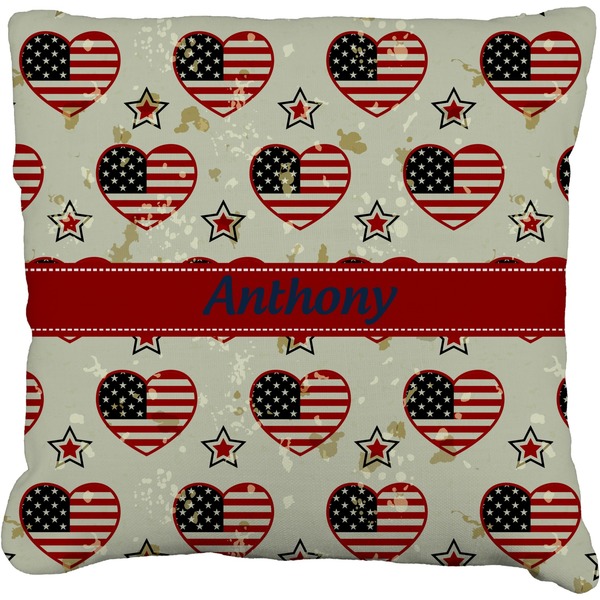 Custom Americana Faux-Linen Throw Pillow 20" (Personalized)