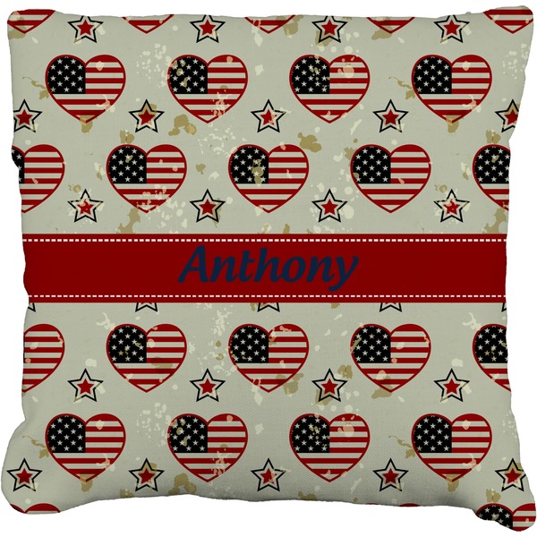 Custom Americana Faux-Linen Throw Pillow 26" (Personalized)