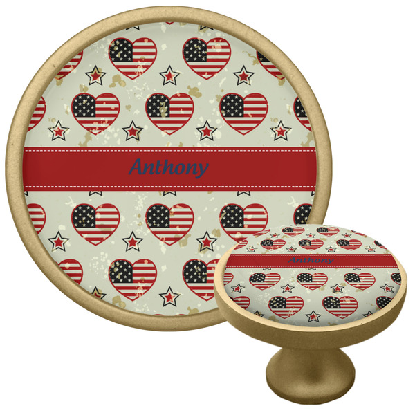Custom Americana Cabinet Knob - Gold (Personalized)