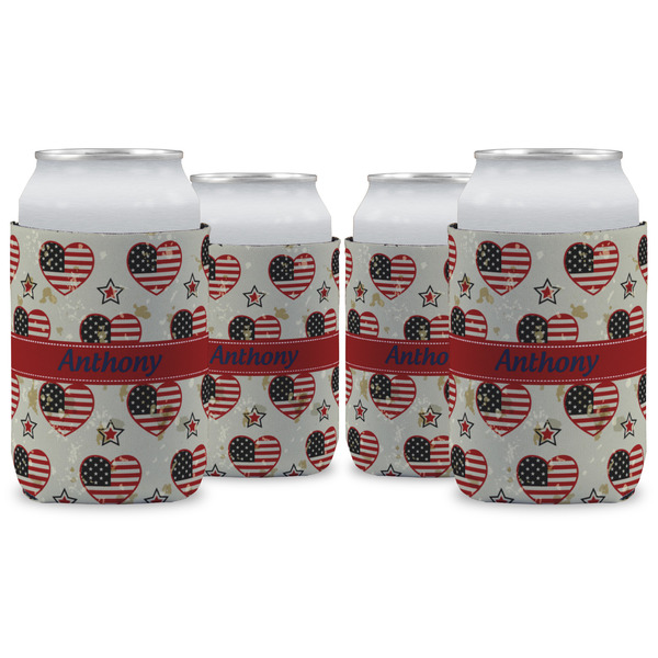 Custom Americana Can Cooler (12 oz) - Set of 4 w/ Name or Text
