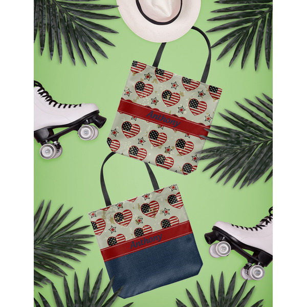 Americana Canvas Tote Lifestyle Front and Back