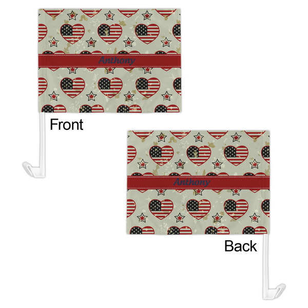 Americana Car Flag - 11" x 8" - Front & Back View