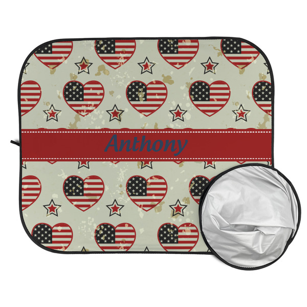 Americana Car Sun Shades - FOLDED & UNFOLDED