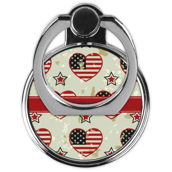 Americana Cell Phone Ring Stand & Holder - Front (Collapsed)