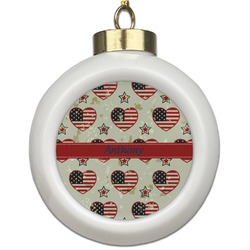 Americana Ceramic Ball Ornament (Personalized)