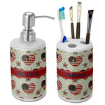 Americana Ceramic Bathroom Accessories Set (Personalized)