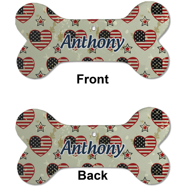 Americana Ceramic Flat Ornament - Bone Front & Back (APPROVAL)