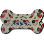 Americana Ceramic Dog Ornament - Front & Back w/ Name or Text