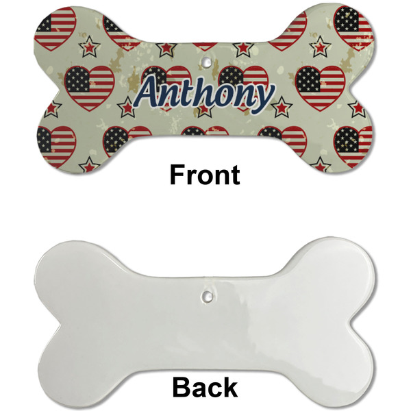 Americana Ceramic Flat Ornament - Bone Front & Back Single Print (APPROVAL)