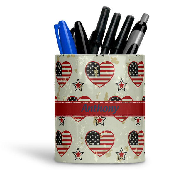 Custom Americana Ceramic Pen Holder