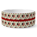 Americana Ceramic Dog Bowl (Personalized)