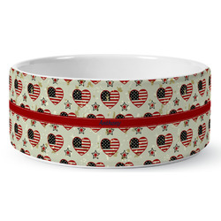 Americana Ceramic Dog Bowl - Large (Personalized)
