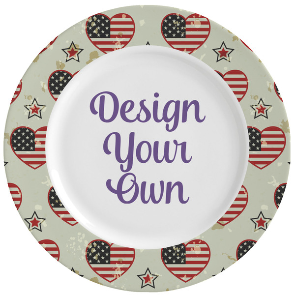 Custom Americana Ceramic Dinner Plates (Set of 4) (Personalized)