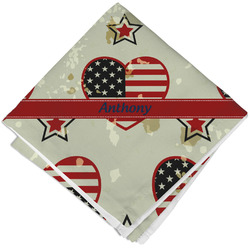 Americana Cloth Cocktail Napkin - Single w/ Name or Text