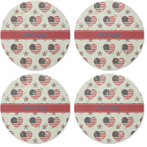Americana Coaster Round Rubber Back - Apvl