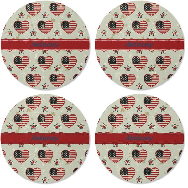 Americana Coaster Round Rubber Back - Apvl