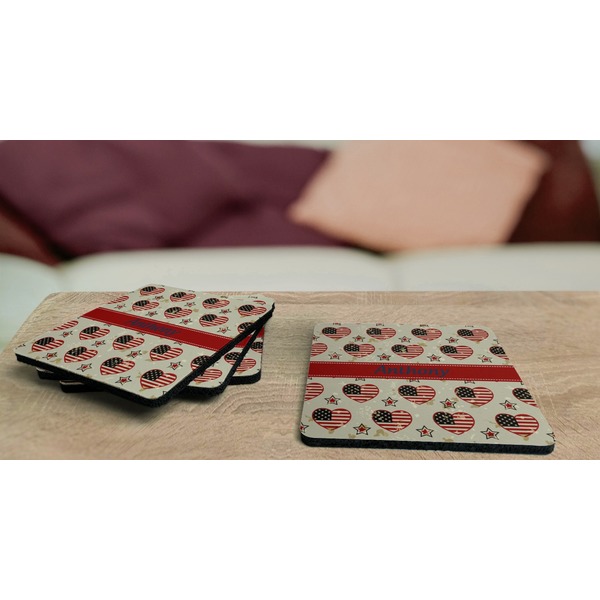 Americana Coaster Rubber Back - On Coffee Table