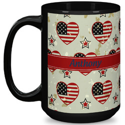 Americana 15 Oz Coffee Mug - Black (Personalized)
