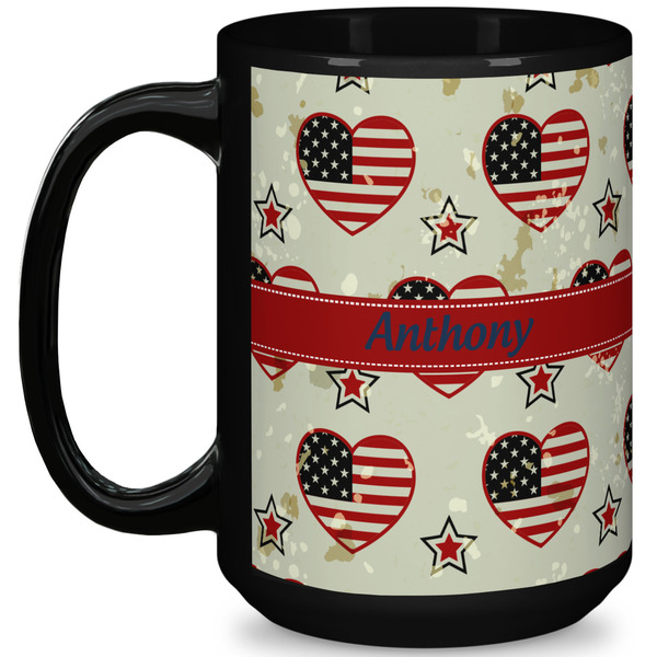 Custom Americana 15 Oz Coffee Mug - Black (Personalized)