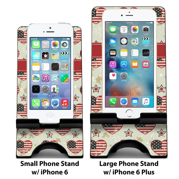 Americana Compare Phone Stand Sizes - with iPhones
