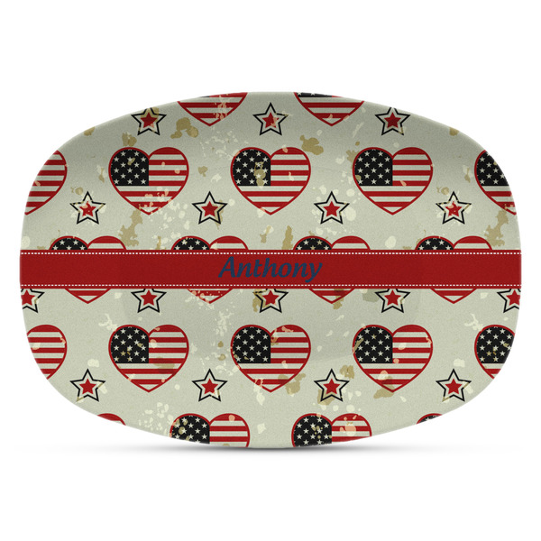 Custom Americana Plastic Platter - Microwave & Oven Safe Composite Polymer (Personalized)