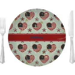 Americana 10" Glass Lunch / Dinner Plates - Single or Set (Personalized)