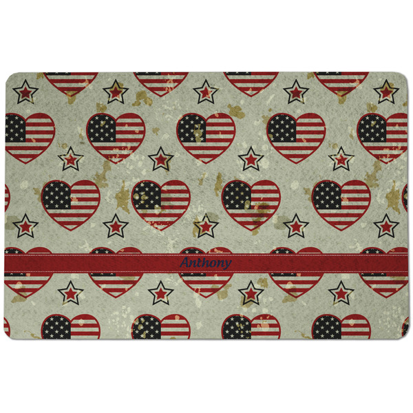 Custom Americana Dog Food Mat w/ Name or Text