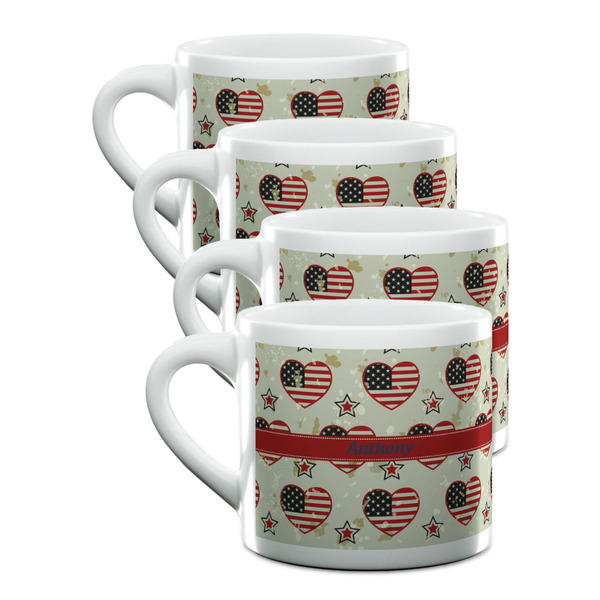 Custom Americana Double Shot Espresso Cups - Set of 4 (Personalized)
