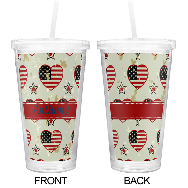 Americana Double Wall Tumbler with Straw - Approval