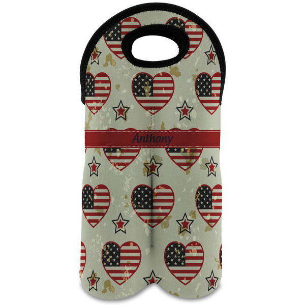 Custom Americana Wine Tote Bag (2 Bottles) (Personalized)