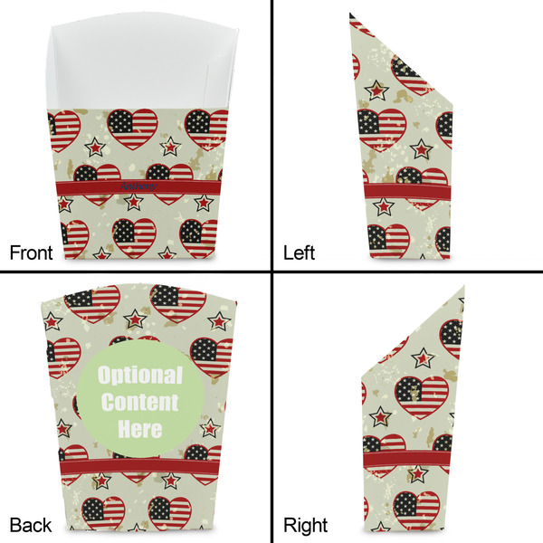 Americana French Fry Favor Box - Front & Back View
