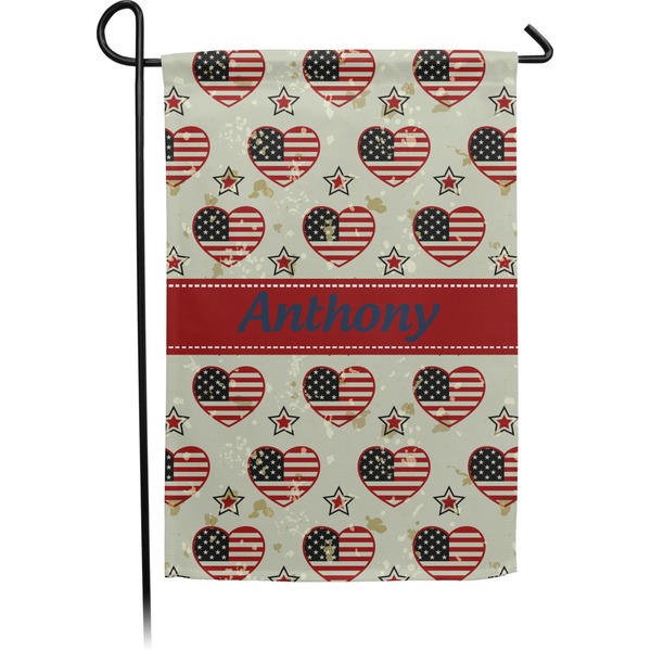 Custom Americana Small Garden Flag - Double Sided w/ Name or Text