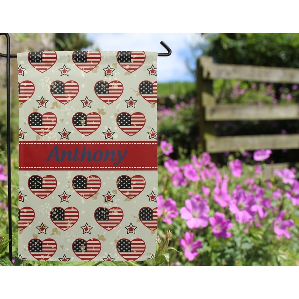 Americana Garden Flag - Outside In Flowers