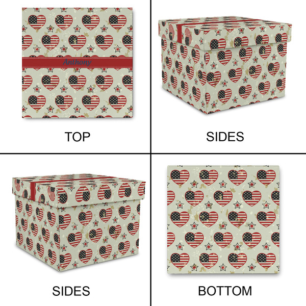Americana Gift Boxes with Lid - Canvas Wrapped - Large - Approval