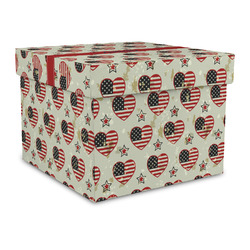 Americana Gift Box with Lid - Canvas Wrapped - Large (Personalized)