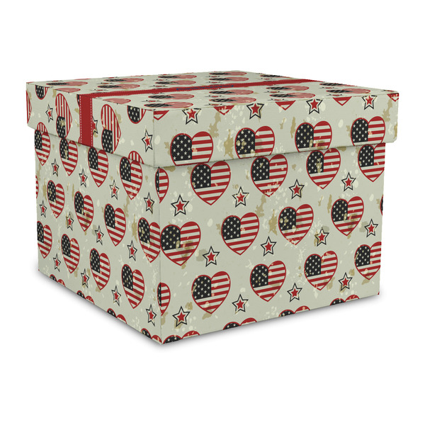 Custom Americana Gift Box with Lid - Canvas Wrapped - Large (Personalized)
