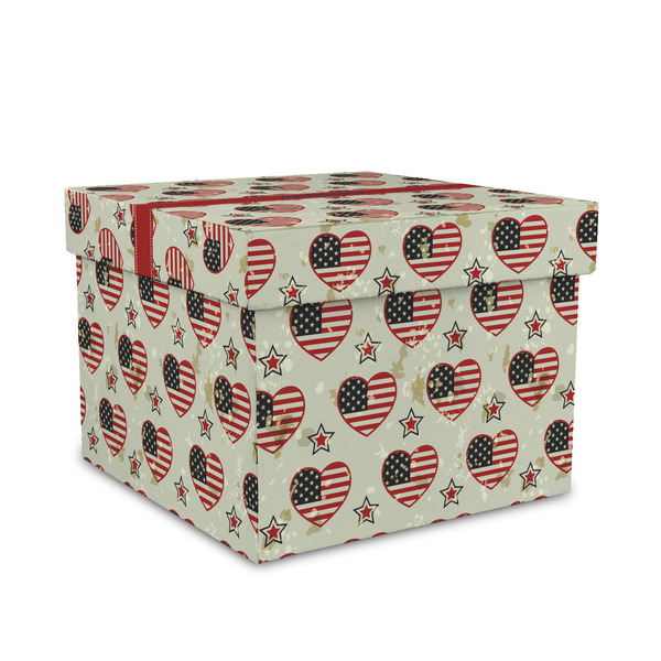 Custom Americana Gift Box with Lid - Canvas Wrapped - Medium (Personalized)