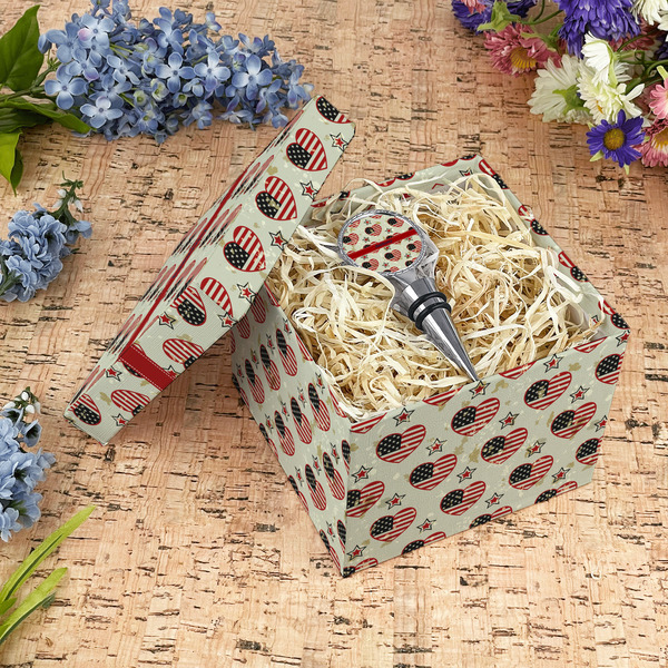 Americana Gift Boxes with Lid - Canvas Wrapped - Medium - In Context